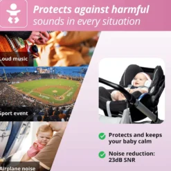Hörselskydd Muffy Baby 1-3 år - Rosa