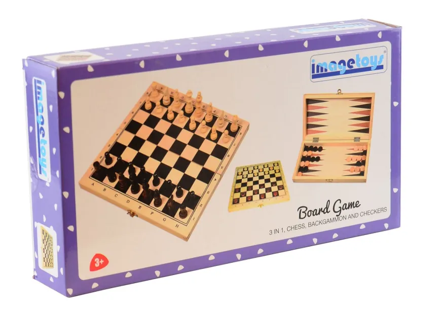 3-i-1 spel - I träväska