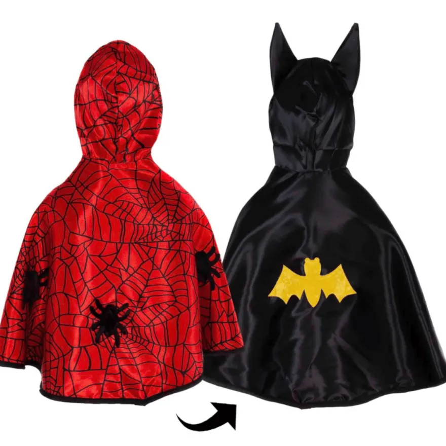 2-i-1 Spiderman/Batman-cape - Flera storlekar