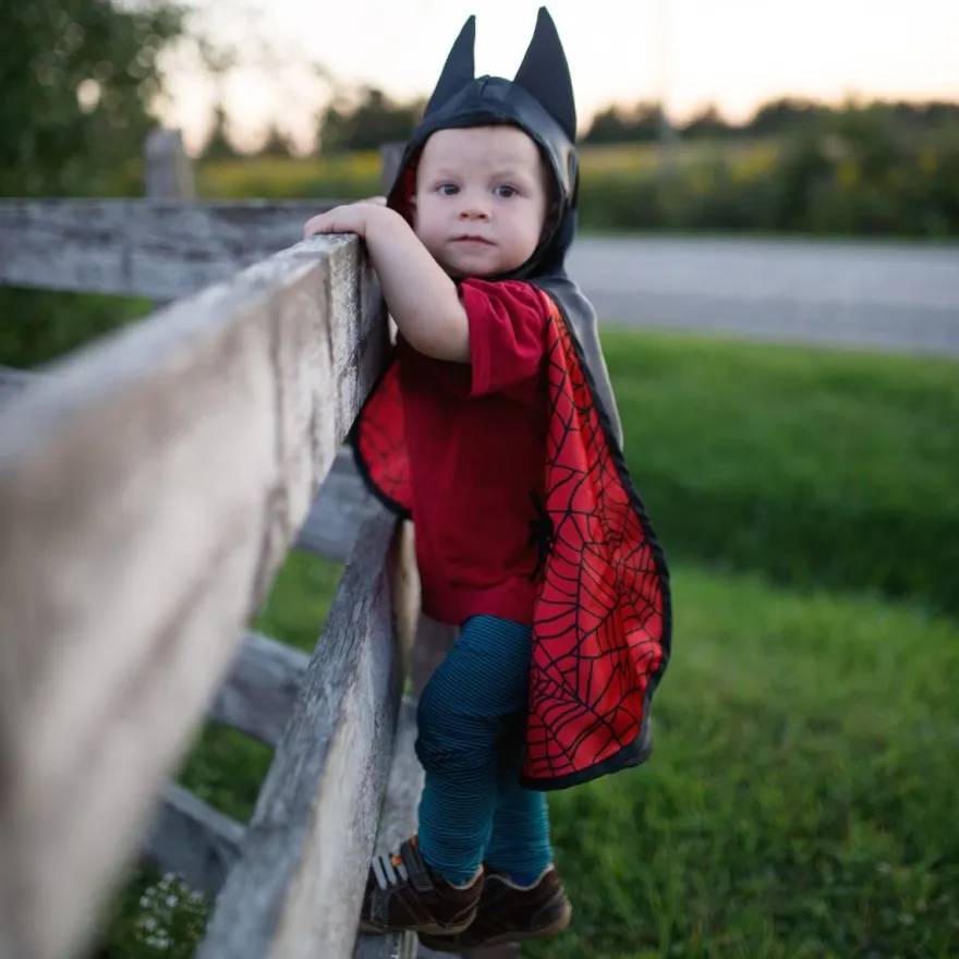 2-i-1 Spiderman/Batman-cape - Flera storlekar