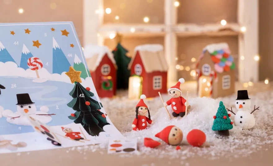 Julkalender, modellering - Gör en julig by