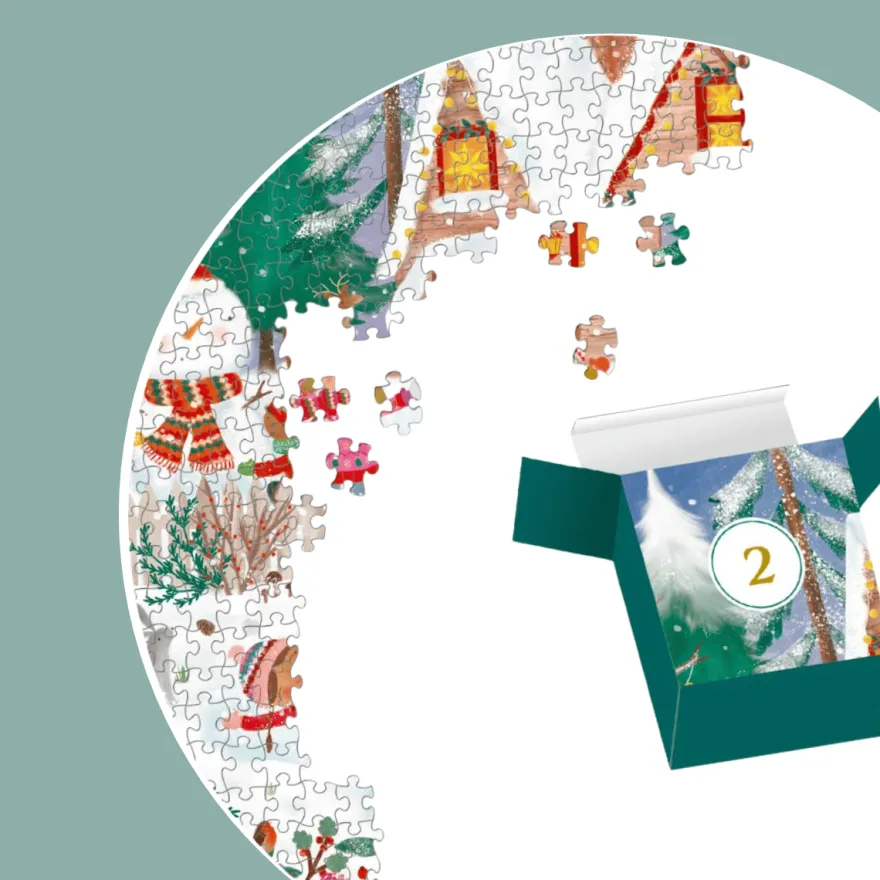 Julkalenderpussel – Julglädje, 500 bitar