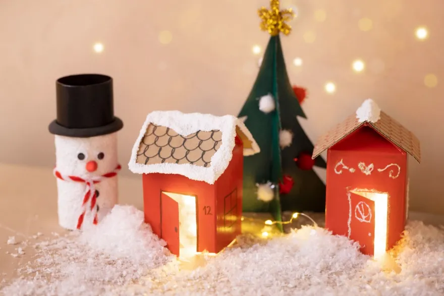 Julkalender, Recycling - Gör ett vinterlandskap