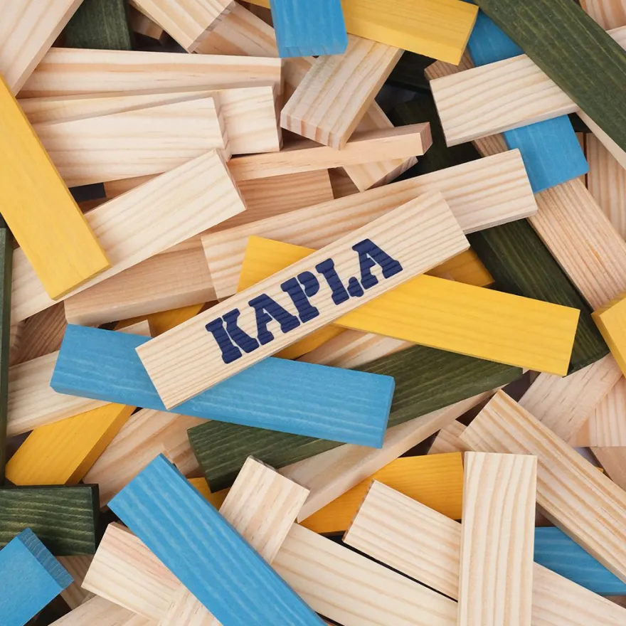 KAPLA-klossar - Blå/Gul/Grön, 120 st.