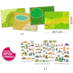 Klistermärkeslek 3D – Djur