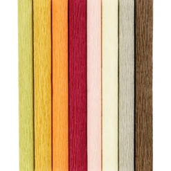 Kräppapper med stretch - Naturfärger, 8 ark