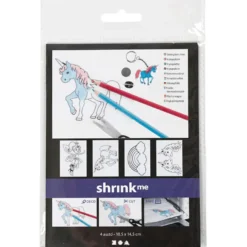 Krympplast med motiv - Enhörning, 4 ark