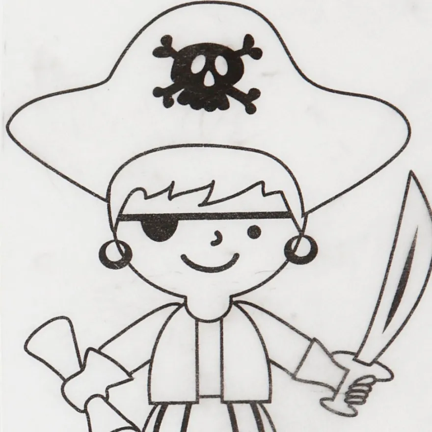 Krympplast med motiv - Pirater, 4 ark
