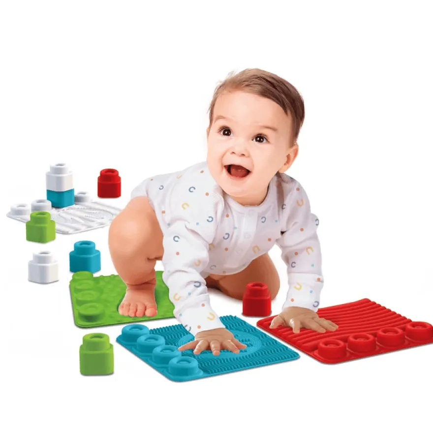 Lekpaket med sensoriska mattor för bebis