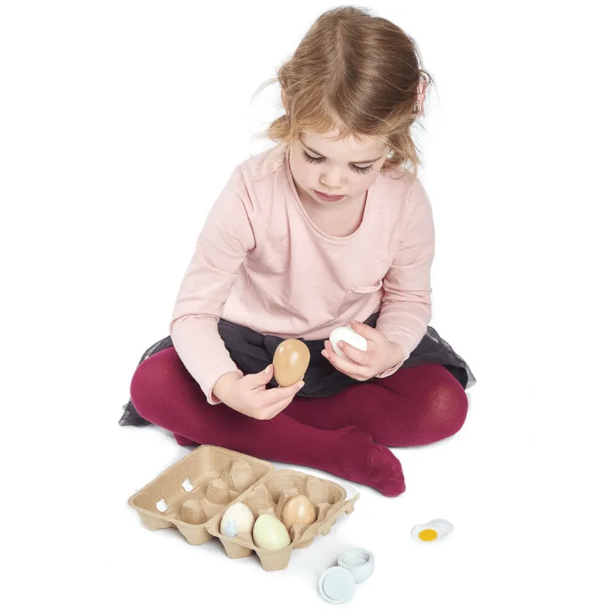 Leksaksmat – Bricka med 6 ägg
