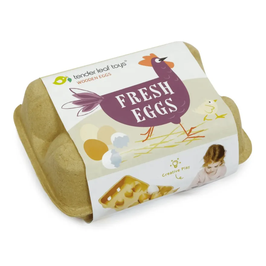 Leksaksmat – Bricka med 6 ägg