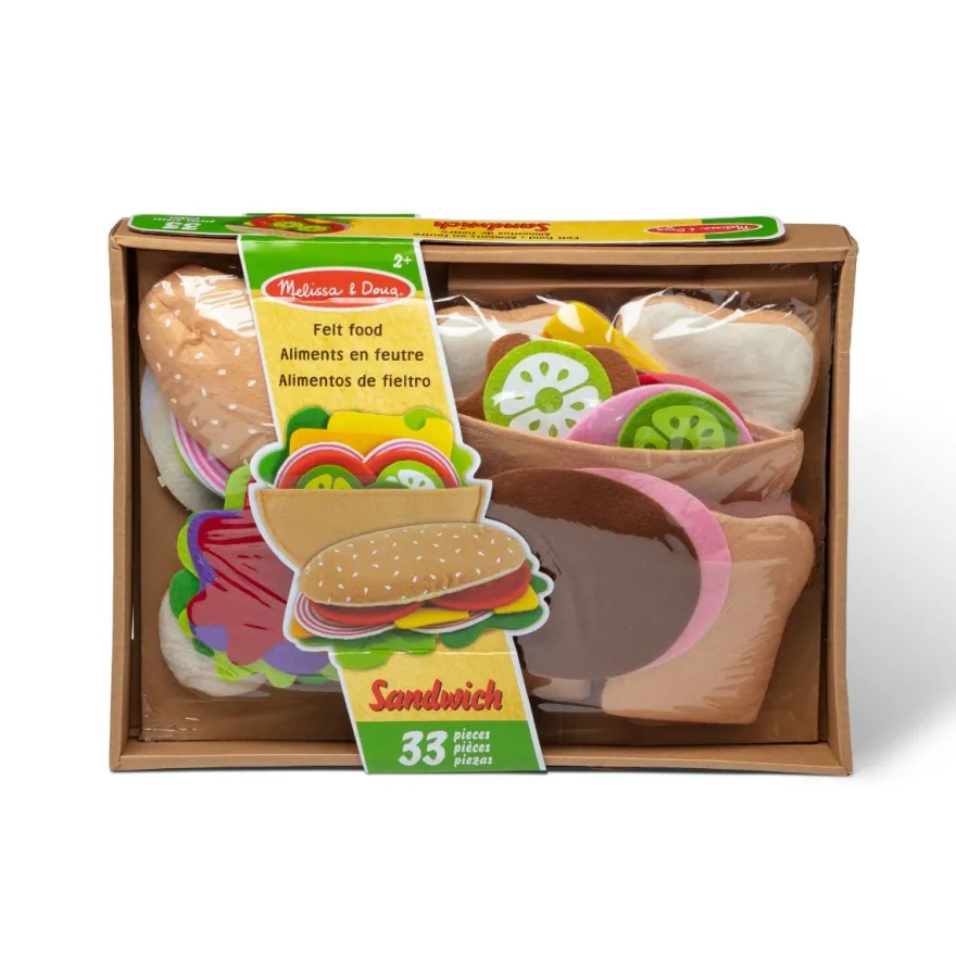 Leksaksmat - Sandwich av filt, 33 delar