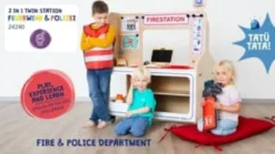 Lekstation 2-i-1 - Brandstation & polisstation