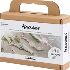 Macramépaket mini - Nyckelringar+kristaller, 3 st.