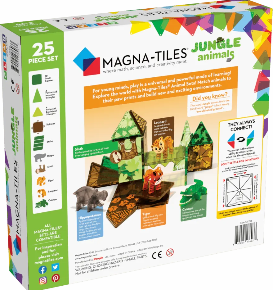 Magna-Tiles | Djungeldjur, 25 st