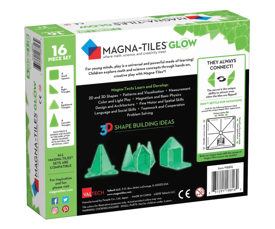Magna-Tiles | Glow in the dark 16 st.