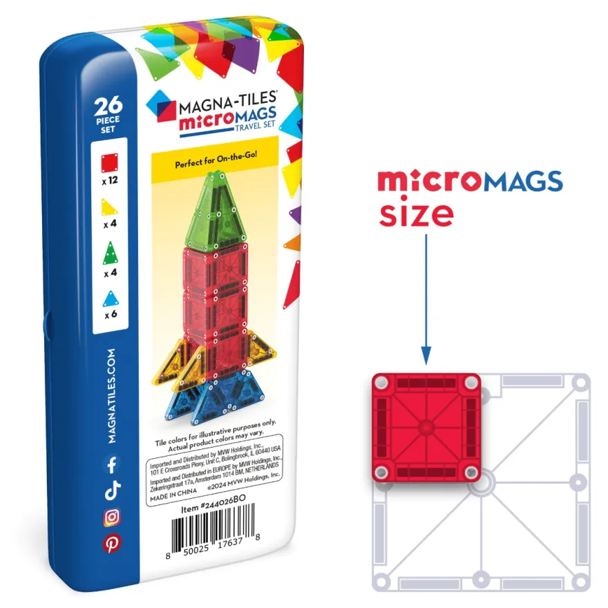 Magna-Tiles | microMAGS Resepaket, 26 st.