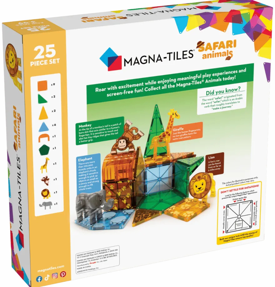 Magna-Tiles | Safaridjur, 25 st