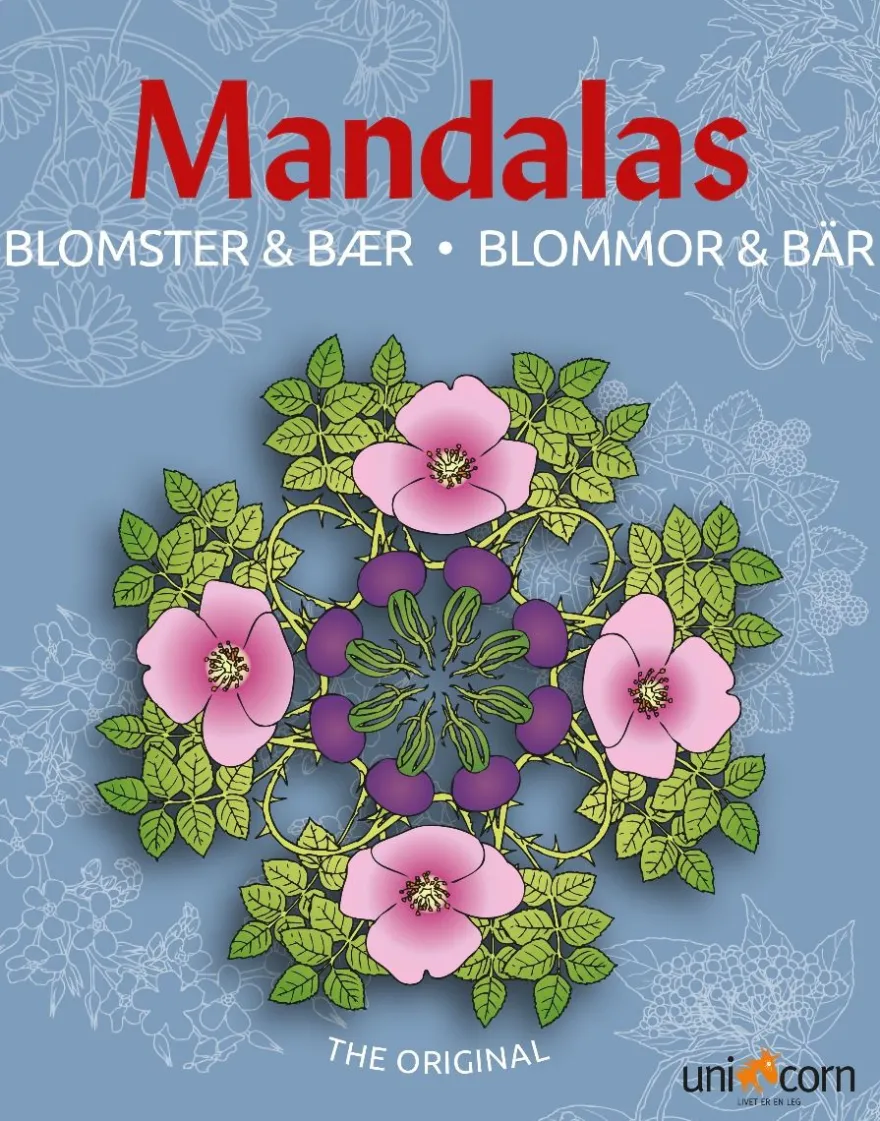 Mandalas Målarbok med Blommor och Bär
