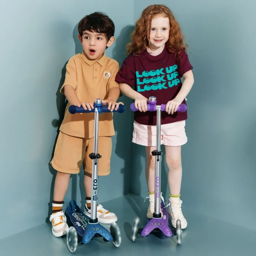 Micro Sparkcykel - Mini Deluxe Glitter LED, Marin