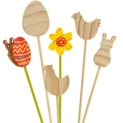 Måla egna blompinnar - Påsktema, 12 st.