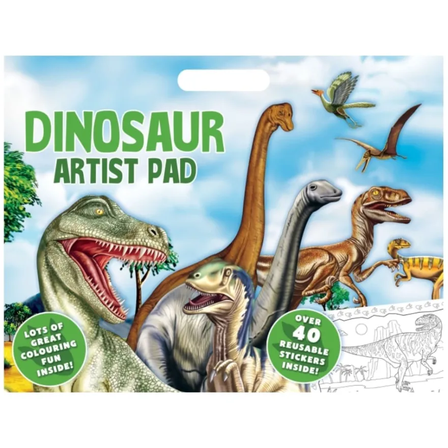 Målarbok A3 inkl. klistermärken - Dinosaurier