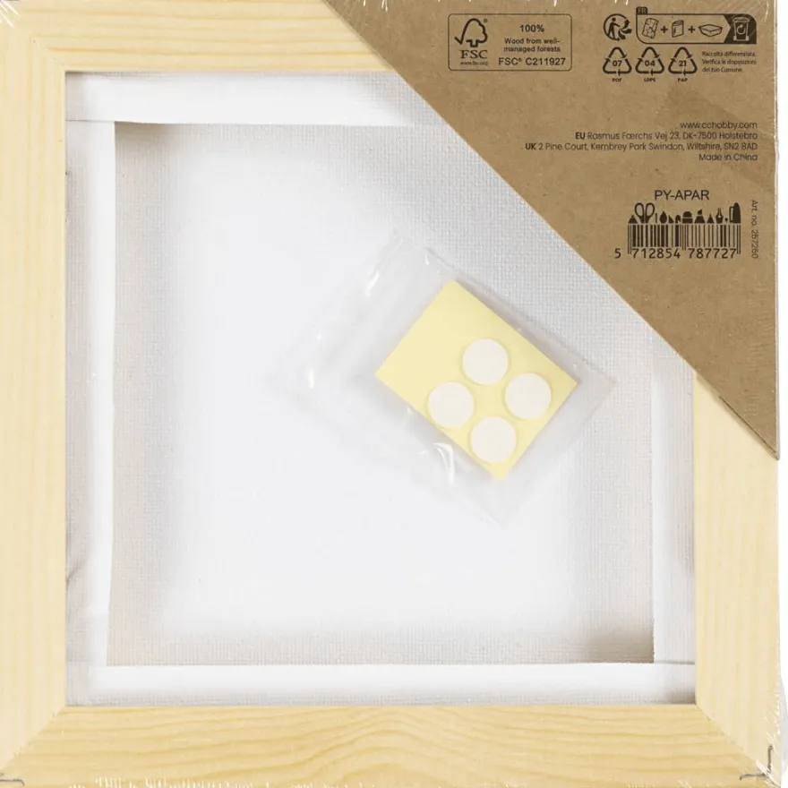 Målarduk med träram – 15,8 x 15,8 cm