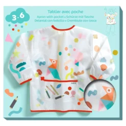 Målarförkläde med ficka, stl. 3–6 år