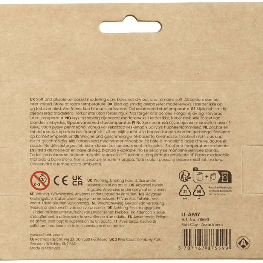 Modellera Soft Clay - Grundfärger, 400 g