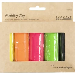 Modellera Soft Clay - Neonfärger, 400 g