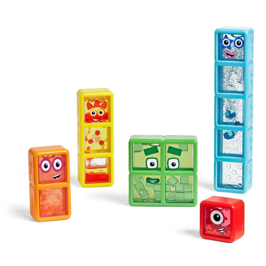 Numberblocks-sensoriska flaskor – Ett till Fem