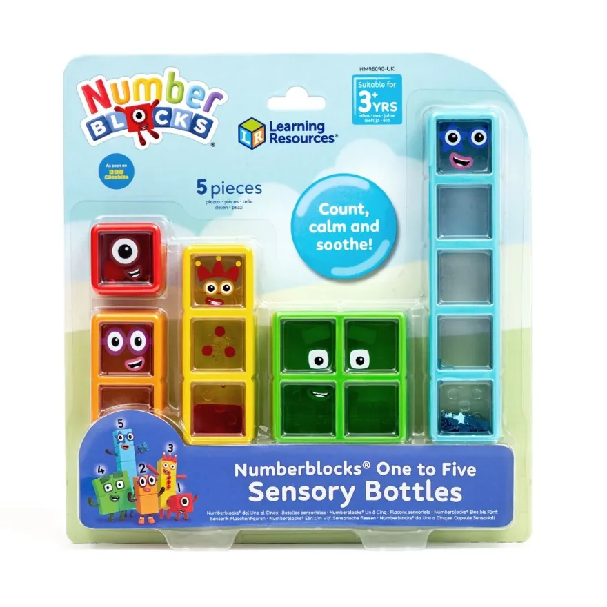 Numberblocks-sensoriska flaskor – Ett till Fem