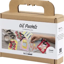 Oljepastellkit – konstkort, 8 st.