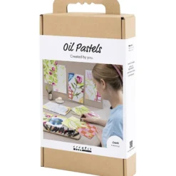 Oljepastellkit – 4 olika motiv
