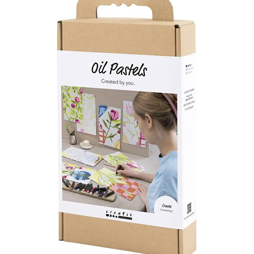 Oljepastellkit – 4 olika motiv