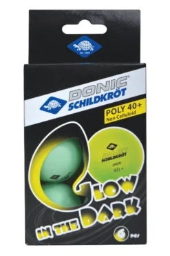 Pingisbollar Poly 40+, Glow 6 st. - Ø 4 cm