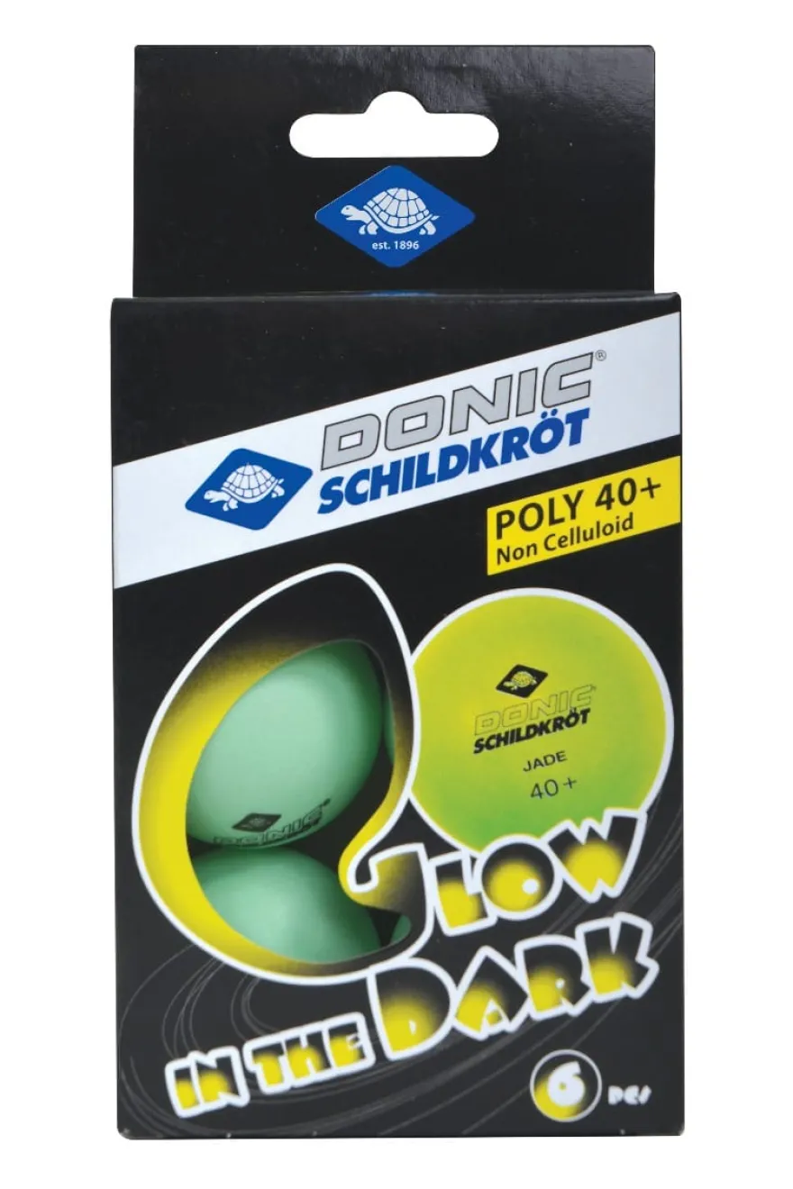 Pingisbollar Poly 40+, Glow 6 st. - Ø 4 cm
