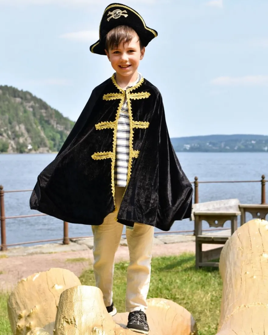 Pirat (cape + hatt), stl. 3-8 år