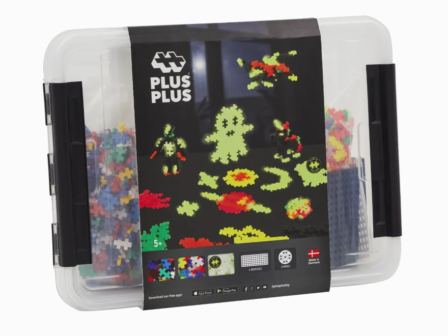 Plus-Plus Glow Mix inkl. låda - 2000 st.