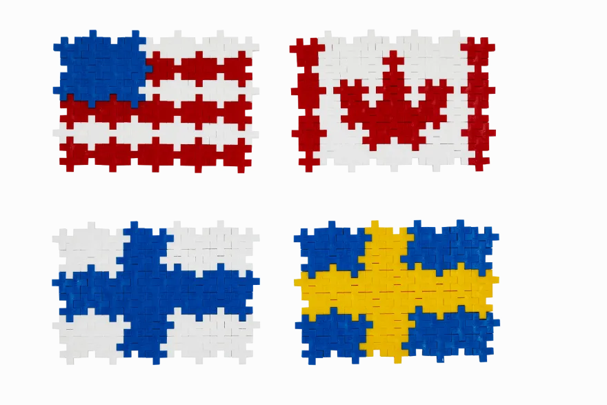Plus-Plus - Inlärningspaket, Bygg flaggor, 700 st.