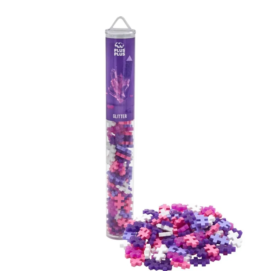 Plus-Plus i rör - Glitter Mix, 100 st.