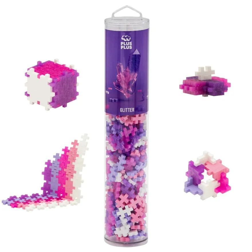 Plus-Plus i rör - Glitter Mix, 240 st.