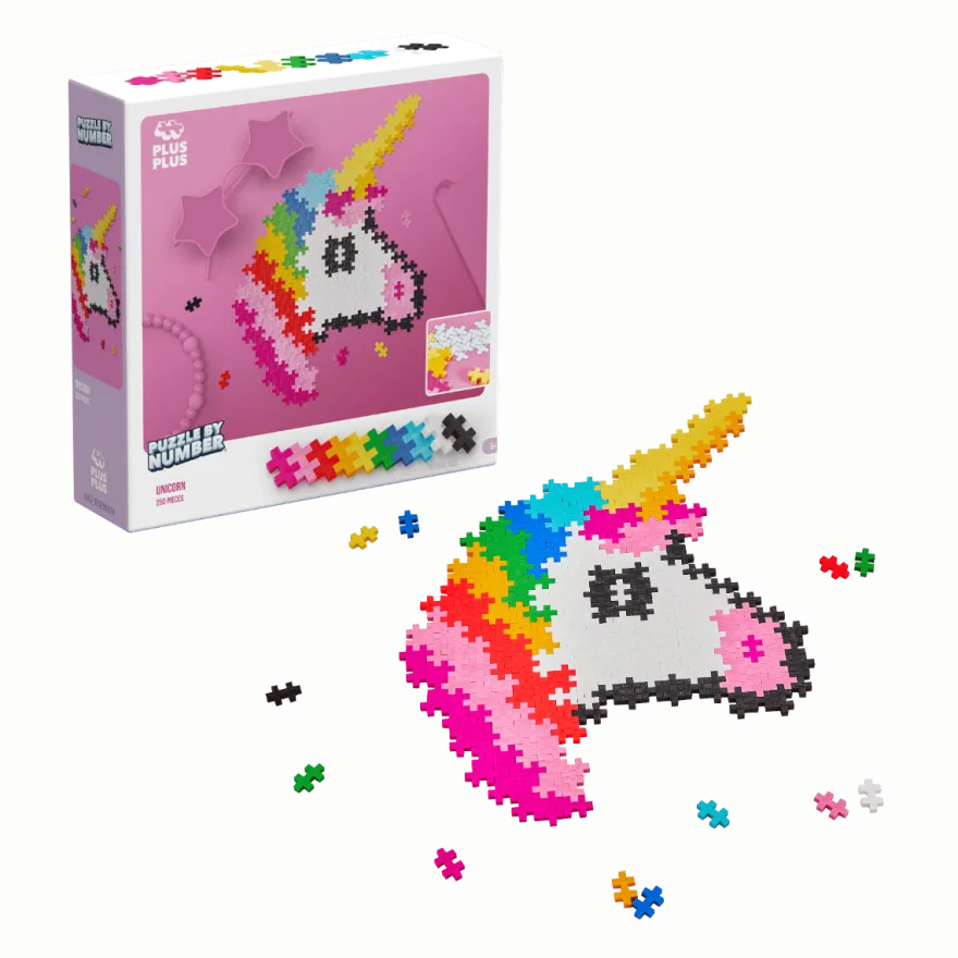Plus-Plus - Puzzle By Number, Enhörning 250 st.