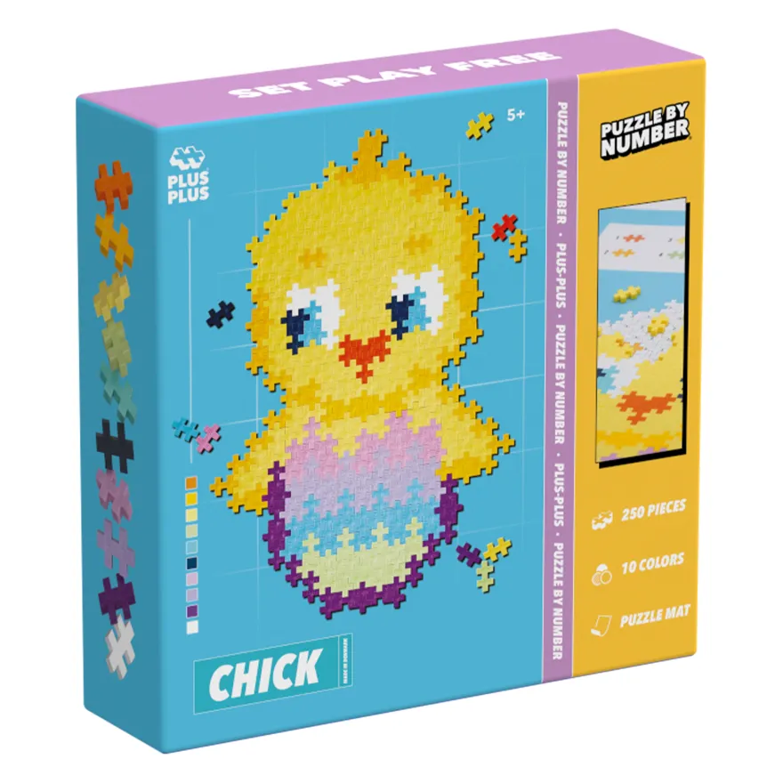 Plus-Plus - Puzzle By Number, Kyckling 250 st.