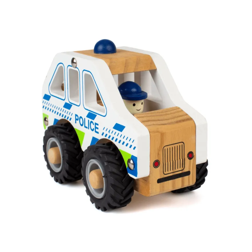 Polisbil med gummihjul – H: 10 cm