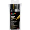 Posca-tuscher PC-3M – Svart/guld/silver/vit, 4 st.