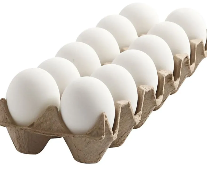 Påskägg av plast, 12 st. H: 6 cm.