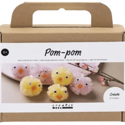 Påskpåse - Gör pompong-påskkycklingar, 6 st.