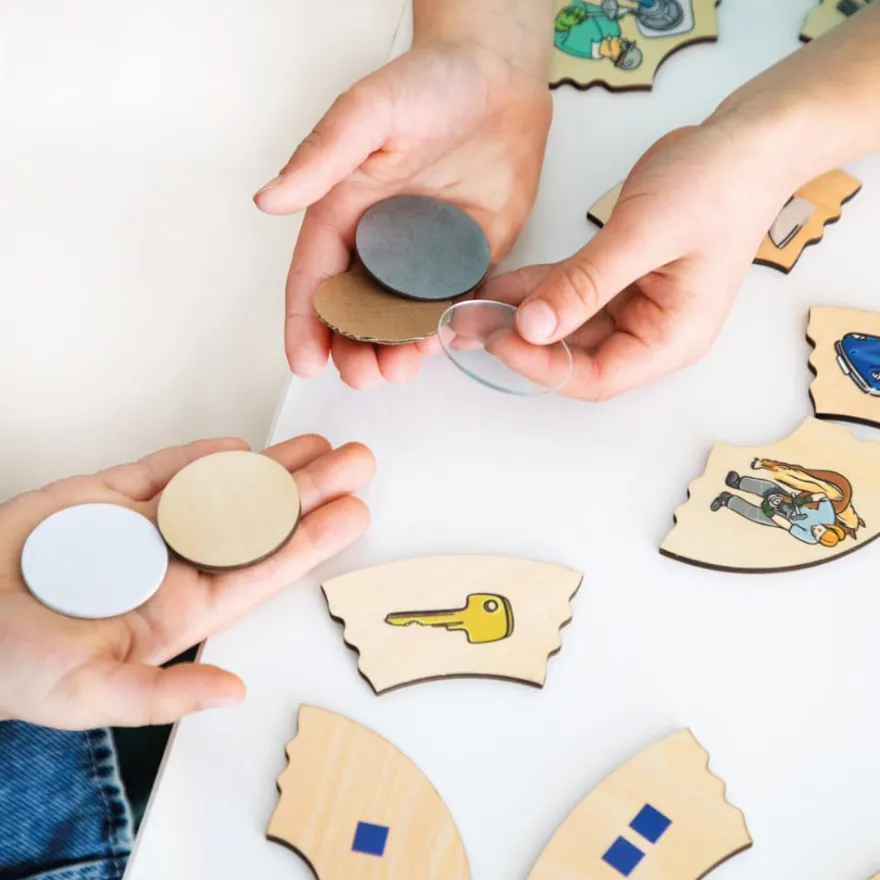 Pussel i ask – Material, 5 st.