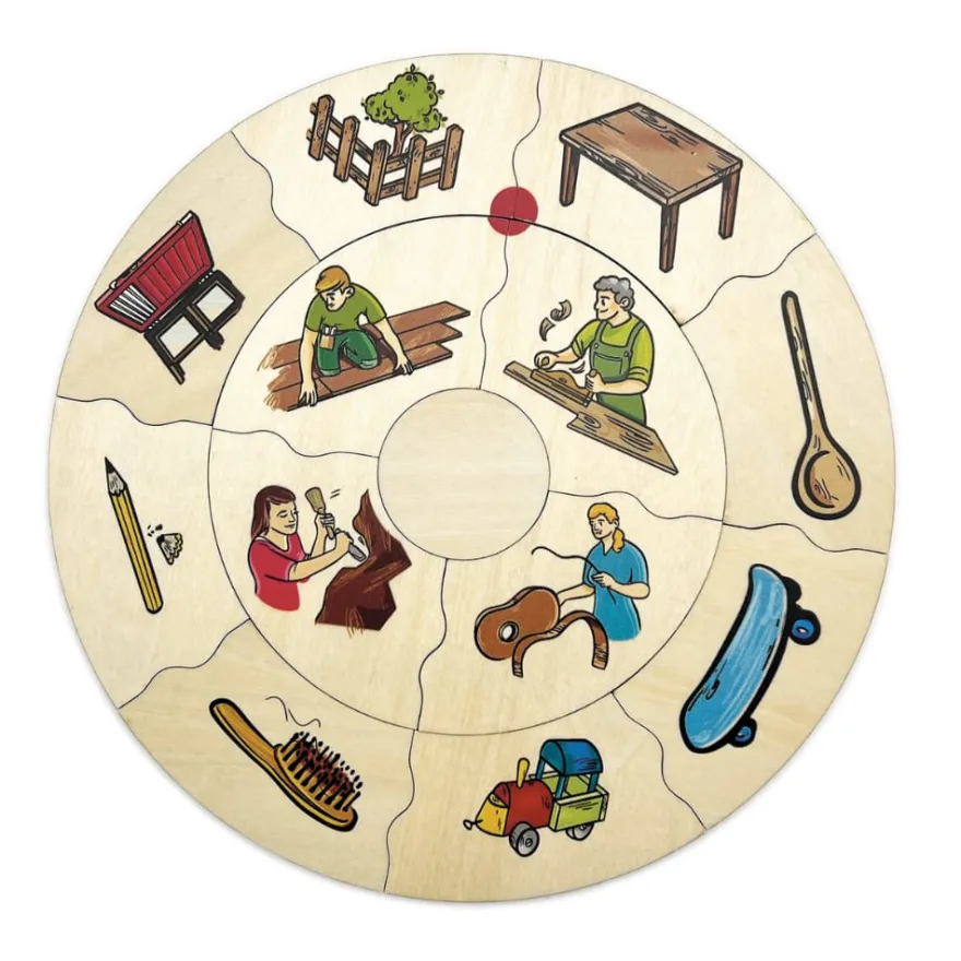 Pussel i ask – Material, 5 st.
